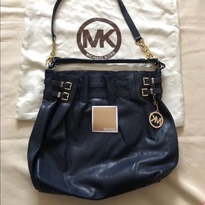 [Michael Kors] Navy Blue Leather Bag